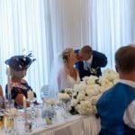 bride and groom kissing at Owston Hall Hotel Doncaster