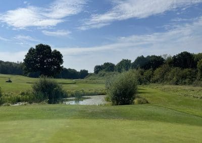 Golf course at Owston Hall Hotel Doncaster with a water hazard