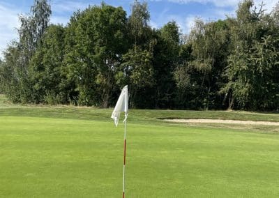 flag and hole on the golf course at Owston Hall Hotel Doncaster