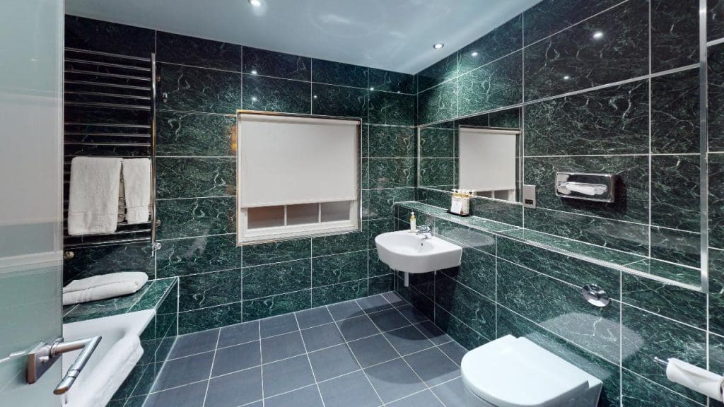 Executive Wing bathroom at Owston Hall Hotel Doncaster