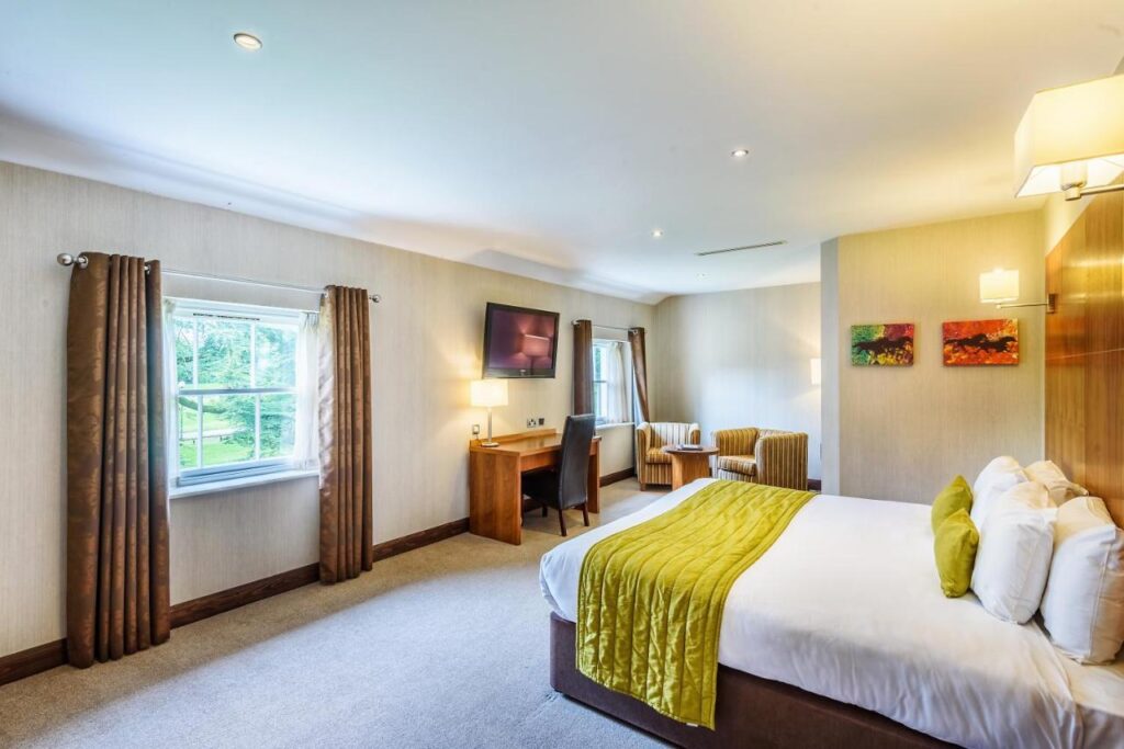 A first floor double room at Owston Hall Hotel in Doncaster
